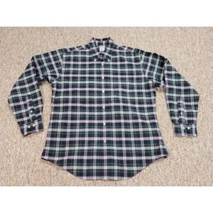 Brooks Brothers Shirt Men Large Plaid Oxford Cotton Button Down Regent USA Made